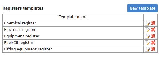 HSEQ Manager - register templates available