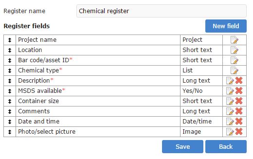 HSEQ Manager - editing your register template